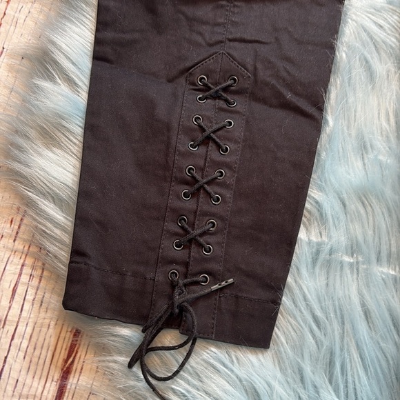 A.L.C. Button Fly Lace Up Leg Black Pant sz 6 - Picture 11 of 11